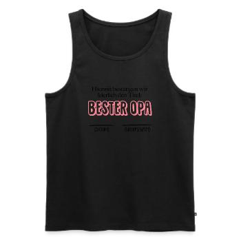 Bestätigung Bester OPA - Datum & Unterschrift - Männer Premium Bio Tank Top - Schwarz - Vorne - AI Model Male 178 light (178cm)