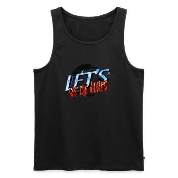 awesome cool eat sleep travel jokes gift idea - Männer Premium Bio Tank Top - Schwarz - Vorne - Michal (187cm)