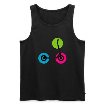 E-Scooter Roller - Männer Premium Bio Tank Top - Schwarz - Vorne - AI Model Male 178 light (178cm)