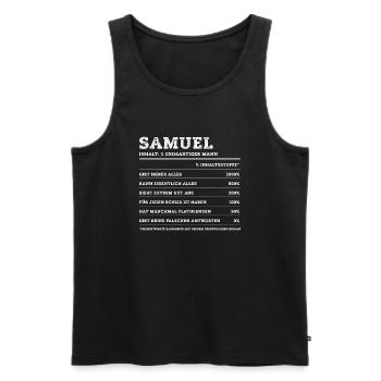 Samuel Großartiger Mann Vorname - Männer Premium Bio Tank Top - Schwarz - Vorne - AI Model Male 178 light (178cm)