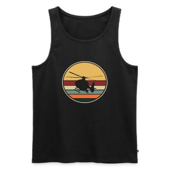 Hubschrauber Helikopter Piloten - Männer Premium Bio Tank Top - Schwarz - Vorne - Michal (187cm)