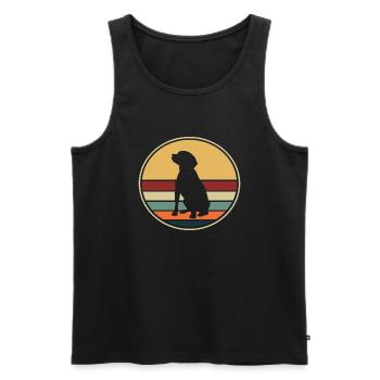 Dackel Retro Hund Hunde - Männer Premium Bio Tank Top - Schwarz - Vorne - Michal (187cm)