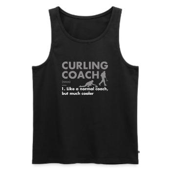 Définition de l’entraîneur sportif Curling - Débardeur bio Premium Homme - noir - Devant - Michal (187cm)