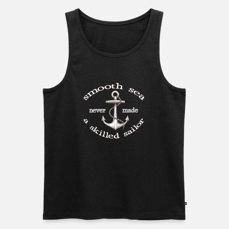 smooth sea - Männer Premium Bio Tank Top - Schwarz