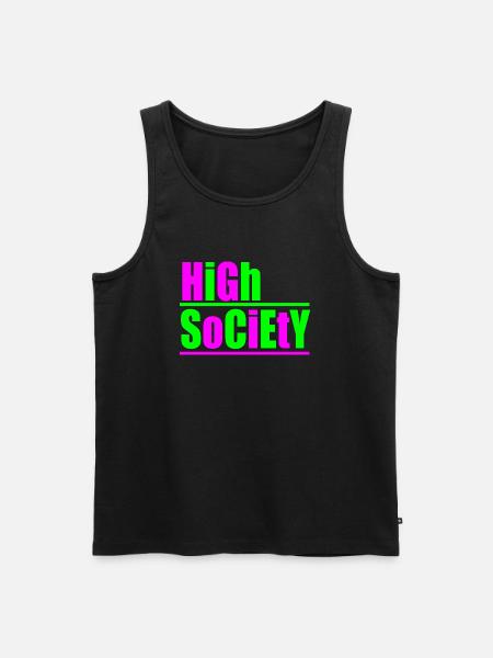 high society rave techno design - Men's Premium Organic Tank Top - black