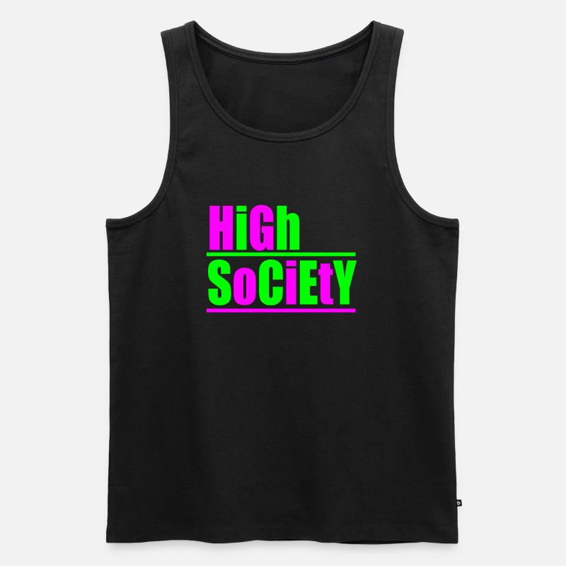 High Society Rave Techno Design - Männer Premium Bio Tank Top - Schwarz