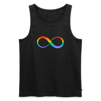Gay Pride Parade LGBTQ+ Rainbow Flag Body Positive - Men's Premium Organic Tank Top - black - Front - Michal (187cm)