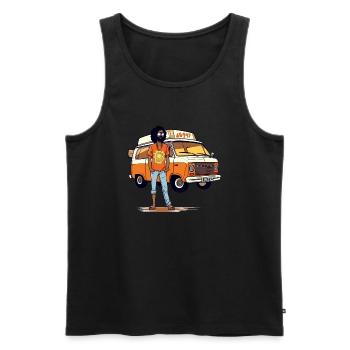 Marco the hippie - Men's Premium Organic Tank Top - black - Front - AI Model Male 178 light (178cm)