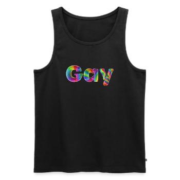 gay - Débardeur bio Premium Homme - noir - Devant - AI Model Male 178 light (178cm)