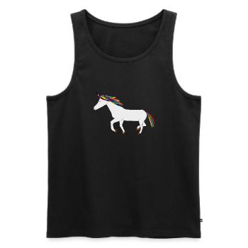 Licorne colorée - Débardeur bio Premium Homme - noir - Devant - AI Model Male 178 light (178cm)