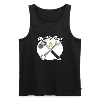 Quality Tools - Männer Premium Bio Tank Top - Schwarz - Vorne - AI Model Male 178 light (178cm)