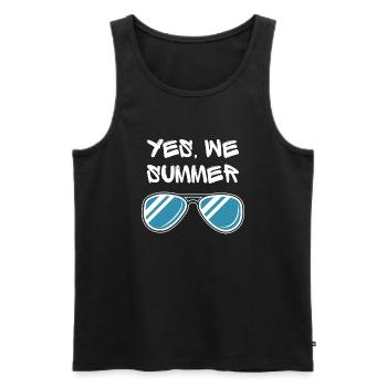 Ja, wir Sommer! Einzigartiger, origineller Stil - Männer Premium Bio Tank Top - Schwarz - Vorne - AI Model Male 178 light (178cm)
