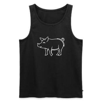 Pig Piggy Sow - Men's Premium Organic Tank Top - black - Front - AI Model Male 178 light (178cm)