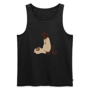 Chat siamois, acrobatique - Débardeur bio Premium Homme - noir - Devant - AI Model Male 178 light (178cm)