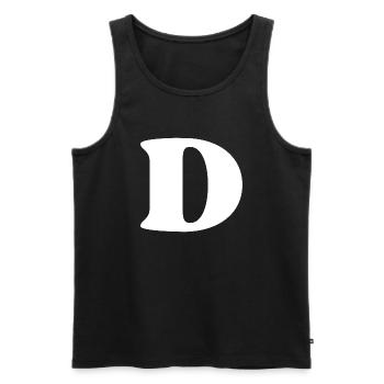 Buchstabe d - Männer Premium Bio Tank Top - Schwarz - Vorne - AI Model Male 178 light (178cm)