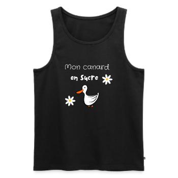 Mon canard en sucre - Débardeur bio Premium Homme - noir - Devant - Michal (187cm)