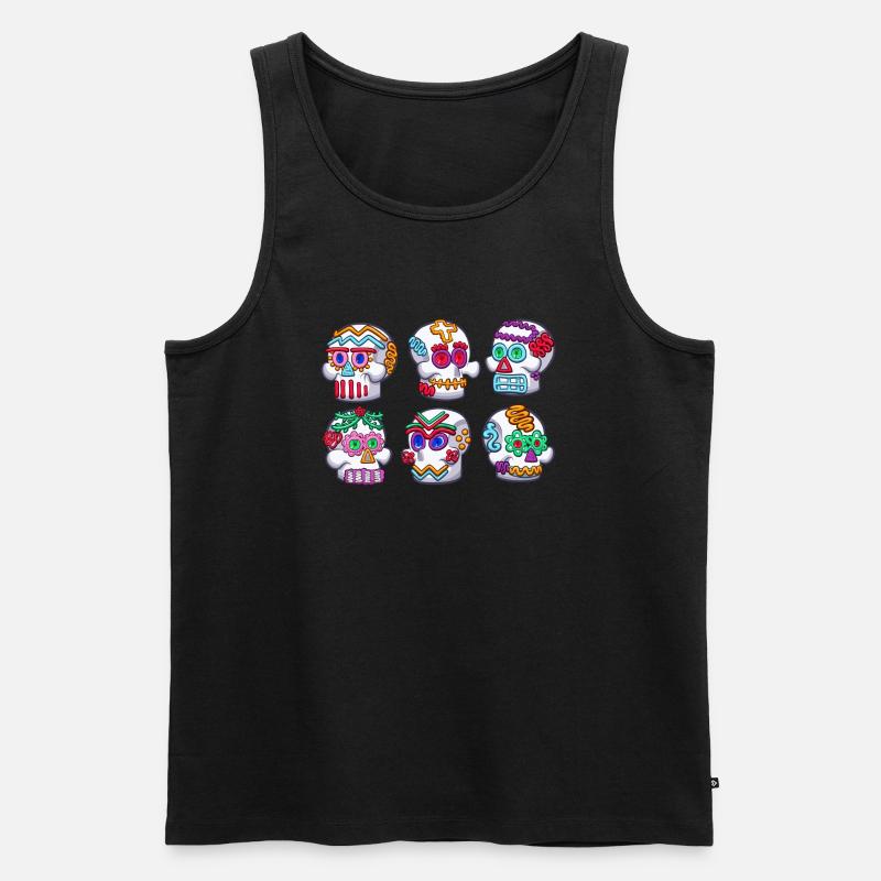 Zucker-Schädel - Männer Premium Bio Tank Top - Schwarz