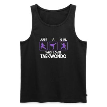Taekwondo Arts Martiaux Allkampf TKD Taekwondo-Girl - Débardeur bio Premium Homme - noir - Devant - AI Model Male 178 light (178cm)