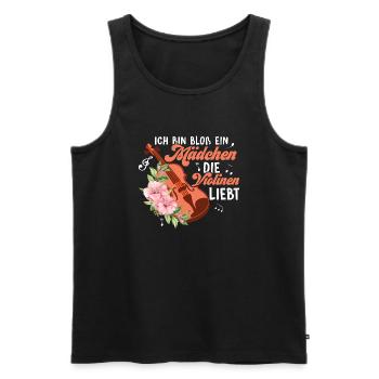 Ich Bin Bloß Ein Mädchen Die Violinen Liebt Geige - Männer Premium Bio Tank Top - Schwarz - Vorne - Michal (187cm)