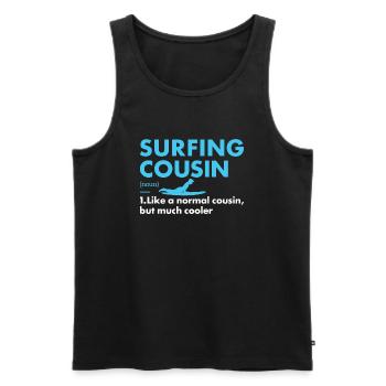 Sport Cousin Surfing - Männer Premium Bio Tank Top - Schwarz - Vorne - AI Model Male 178 light (178cm)