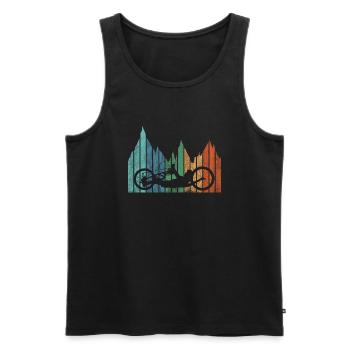 Handbike Mountain Vintage - Männer Premium Bio Tank Top - Schwarz - Vorne - Michal (187cm)