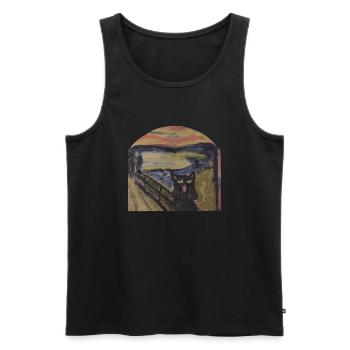 Cat Cats Cry Cat Face Cat Paw Idea - Men's Premium Organic Tank Top - black - Front - AI Model Male 178 light (178cm)