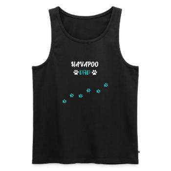 Havapoo Dad I Havaneser Pudel Mix - Männer Premium Bio Tank Top - Schwarz - Vorne - Michal (187cm)