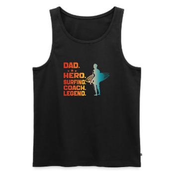 Dad Hero Surfing Coach Legend Funny Surfing Dad - Men's Premium Organic Tank Top - black - Front - Michal (187cm)