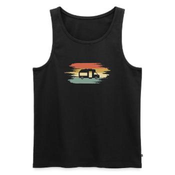 Wohnwagen Campen Camper Retro - Männer Premium Bio Tank Top - Schwarz - Vorne - Michal (187cm)