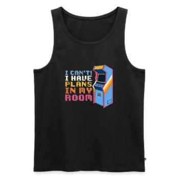 Gamer Funny - Je ne peux pas avoir de plans dans le garage de ma chambre - Débardeur bio Premium Homme - noir - Devant - AI Model Male 178 light (178cm)
