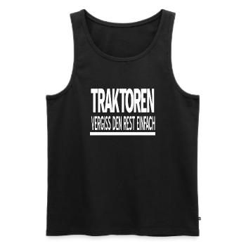 Traktoren - Männer Premium Bio Tank Top - Schwarz - Vorne - Michal (187cm)