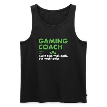 Gamer Coach Definition Gaming - Men's Premium Organic Tank Top - black - Front - Michal (187cm)