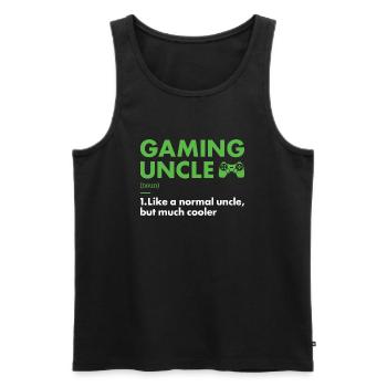 Gamer Uncle Definition Gaming - Männer Premium Bio Tank Top - Schwarz - Vorne - Michal (187cm)