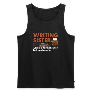 Writer Sister Definition Writing - Männer Premium Bio Tank Top - Schwarz - Vorne - AI Model Male 178 light (178cm)