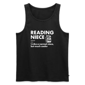 Reader Niece Definition Reading - Men's Premium Organic Tank Top - black - Front - Michal (187cm)
