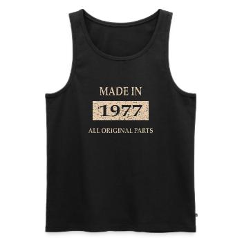 1977 Geschenkidee Retro - Männer Premium Bio Tank Top - Schwarz - Vorne - AI Model Male 178 light (178cm)