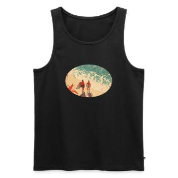 Surfer am Strand - Männer Premium Bio Tank Top - Schwarz - Vorne - Michal (187cm)