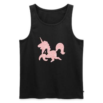 4e anniversaire licorne - Débardeur bio Premium Homme - noir - Devant - Michal (187cm)
