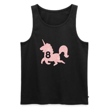 Unicorn 8th Birthday - Men's Premium Organic Tank Top - black - Front - AI Model Male 178 light (178cm)