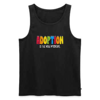 Adoption Is The New Pregnant Family Adoptive Mom - Men's Premium Organic Tank Top - black - Front - AI Model Male 178 light (178cm)