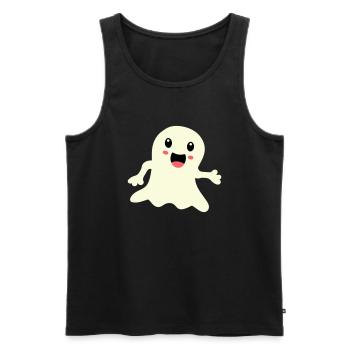 Ghost 1 - Men's Premium Organic Tank Top - black - Front - Michal (187cm)