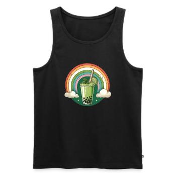 Boba Tea - Men's Premium Organic Tank Top - black - Front - AI Model Male 178 light (178cm)