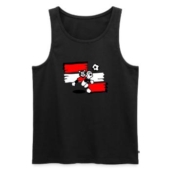 Soccer Cat Austria - Fußball Katze Österreich - Männer Premium Bio Tank Top - Schwarz - Vorne - AI Model Male 178 light (178cm)
