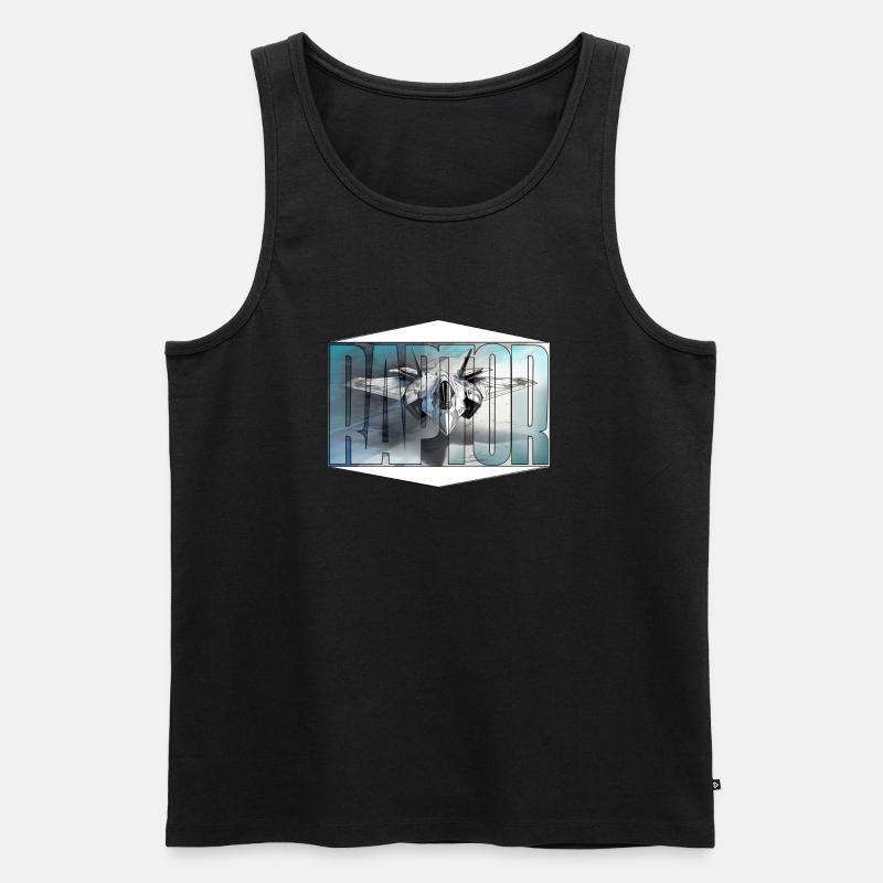 kampfjet ,raptor, - Männer Premium Bio Tank Top - Schwarz