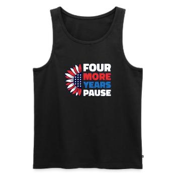 Vier weitere Jahre, Pause - Lustiges Biden-Zitat - Männer Premium Bio Tank Top - Schwarz - Vorne - AI Model Male 178 light (178cm)