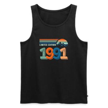 Limited edition 1991 - Men's Premium Organic Tank Top - black - Front - Michal (187cm)