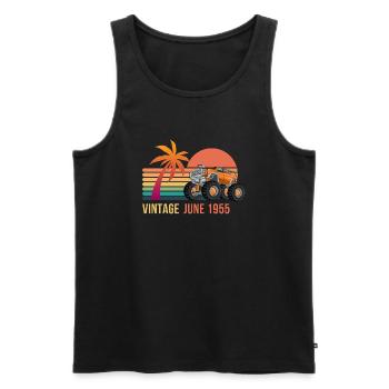 Juni 1955 Geburtstag 1955 Retro 1955 Juni 1955 - Männer Premium Bio Tank Top - Schwarz - Vorne - Michal (187cm)