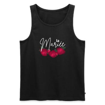 The Minimalist Red Flower Bride - Men's Premium Organic Tank Top - black - Front - AI Model Male 178 light (178cm)