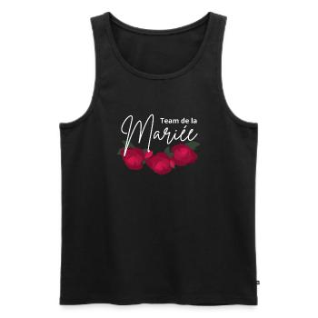 Minimalistisches Brautteam mit roter Blume - Männer Premium Bio Tank Top - Schwarz - Vorne - AI Model Male 178 light (178cm)