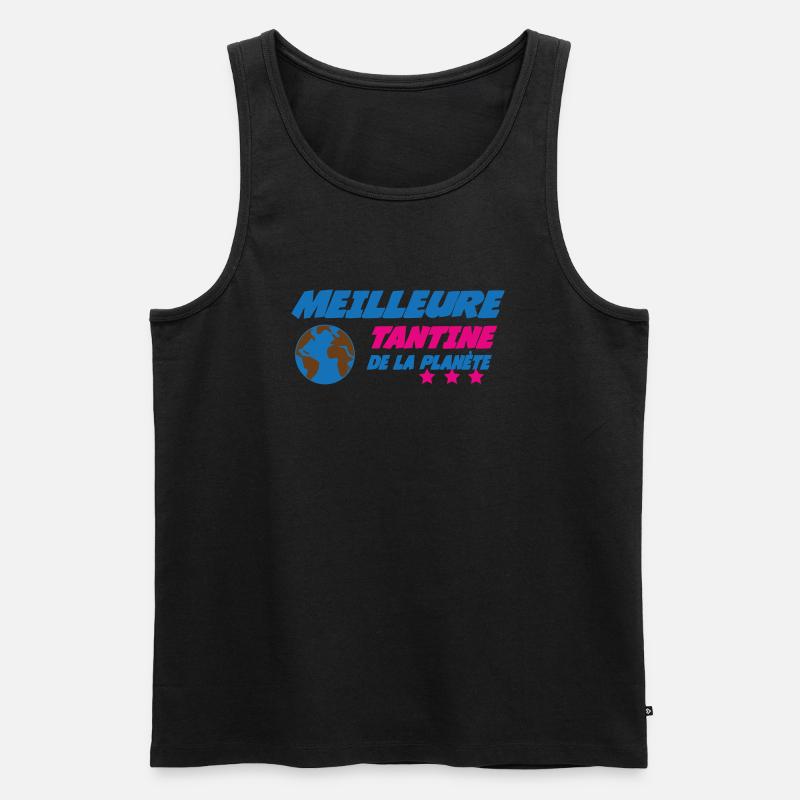 Beste TANTINE der Welt - Männer Premium Bio Tank Top - Schwarz
